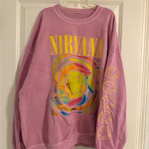 NIRVANA Pink Sweatshirt with Vibrant Graphic